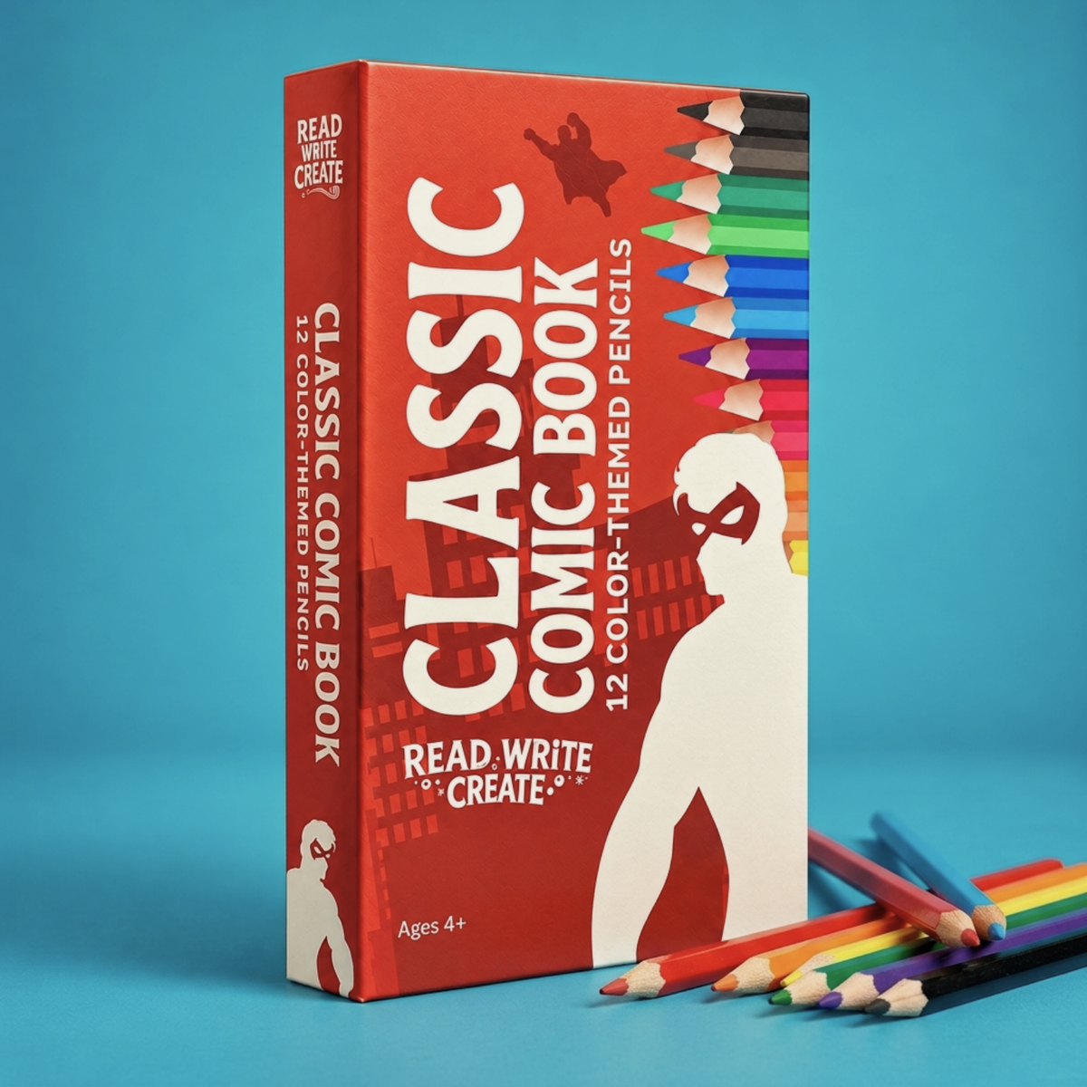Classic Comic Book Color-Themed Pencils with Collectible Magnetic Gift Box (Wholesale)