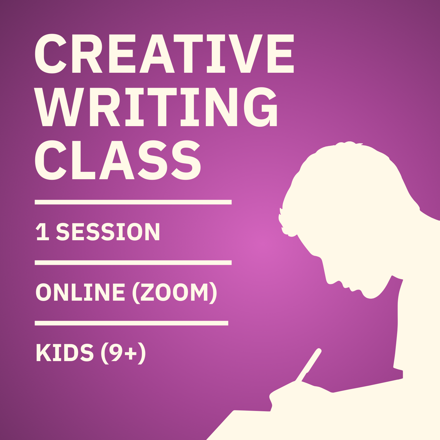 Creative Writing Class Single Session (Zoom)