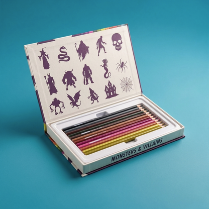 Monsters &amp; Villains Color-Themed Pencils with Collectible Magnetic Gift Box