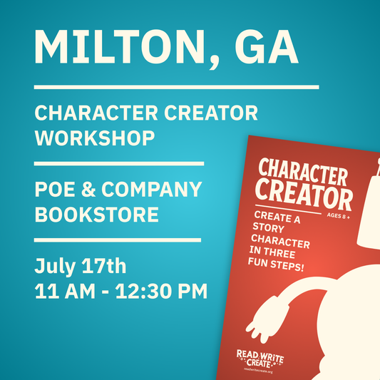 Character Creator Workshop | Poe and Company Bookstore | July 17th | 11 AM - 12:30 PM