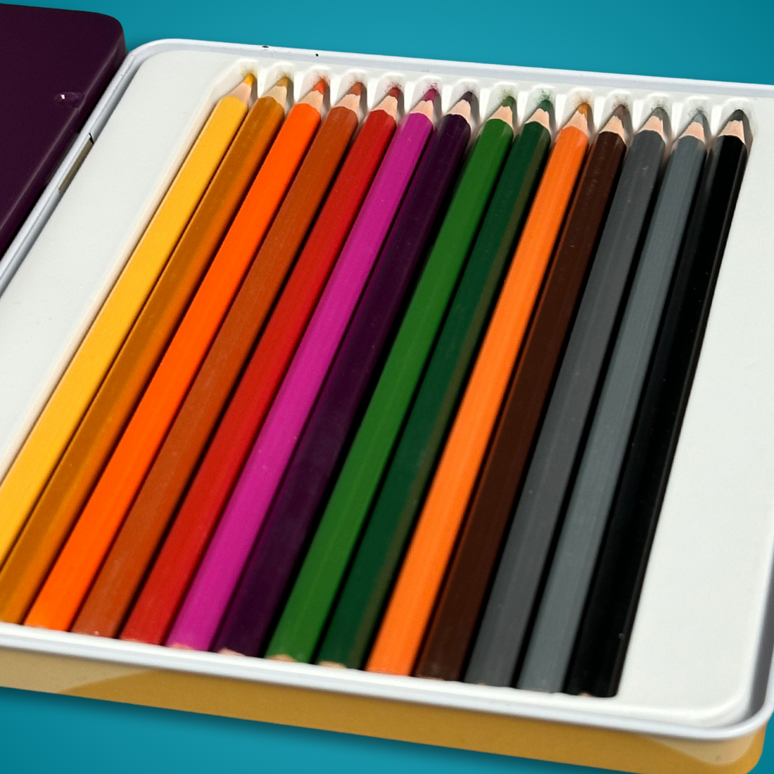 Classic Comic Book Color-Themed Pencils with Collectible Tin Container (Wholesale)